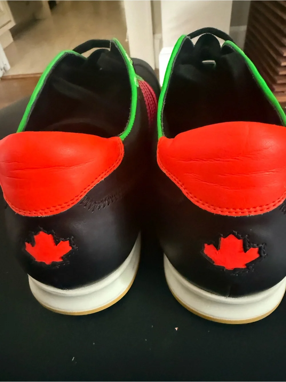 DSQUARED Men’s Black Sneakers with Neon Green & Pink Accents